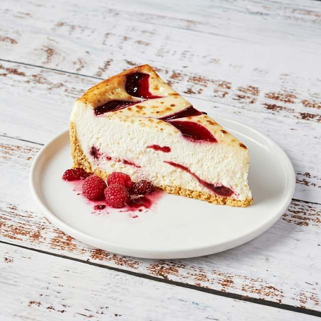 Raspberry white chocolate cheesecake brulee.