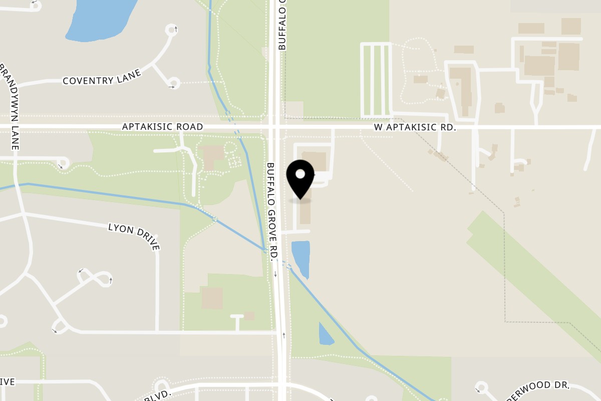 Map showing the location of Brown Sugar Bubble Tea & Boba on 1661 N Buffalo Grove Rd in Buffalo Grove